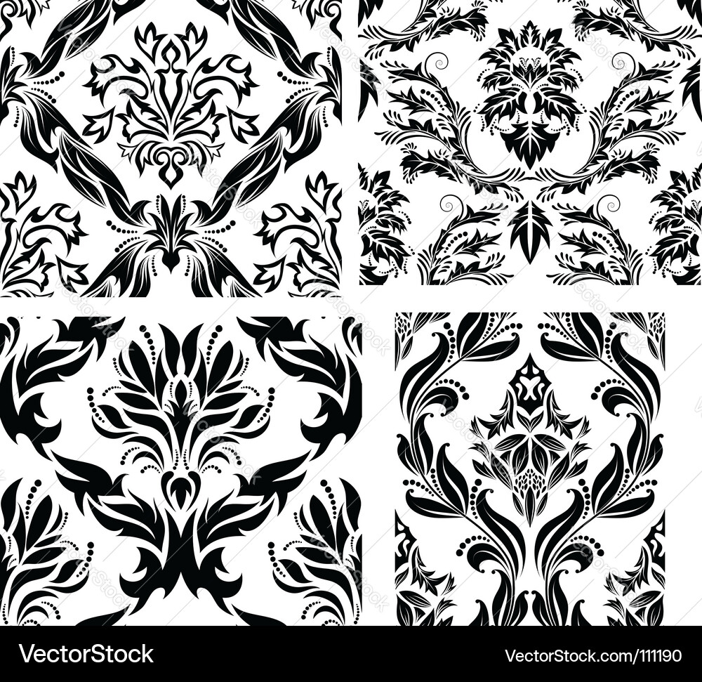 Damask pattern vector image