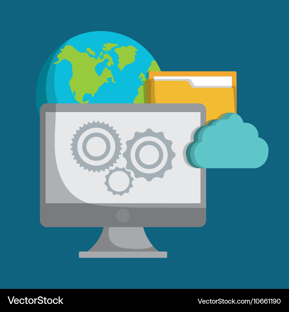 Data center and web hosting design Vector Image