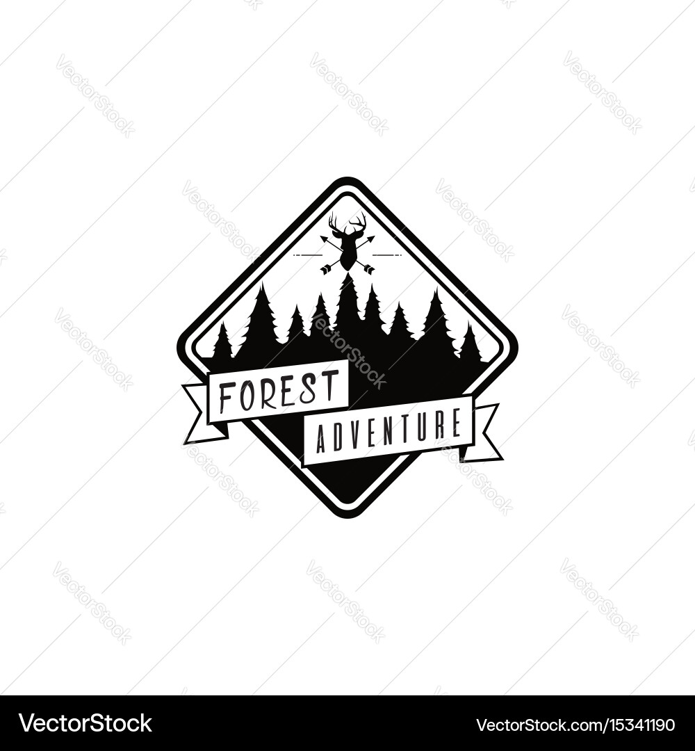 Forest Deer Adventure Logo Vector Image