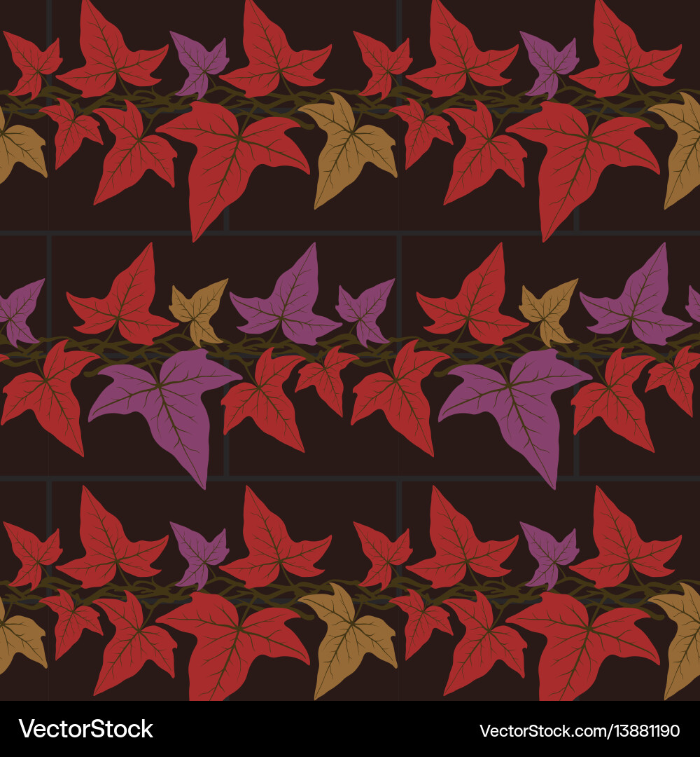 Ivy Leaf Seamless Pattern Vector Image