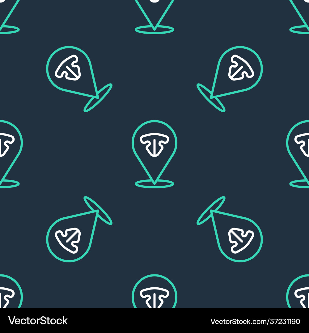 Line cat nose icon isolated seamless pattern Vector Image