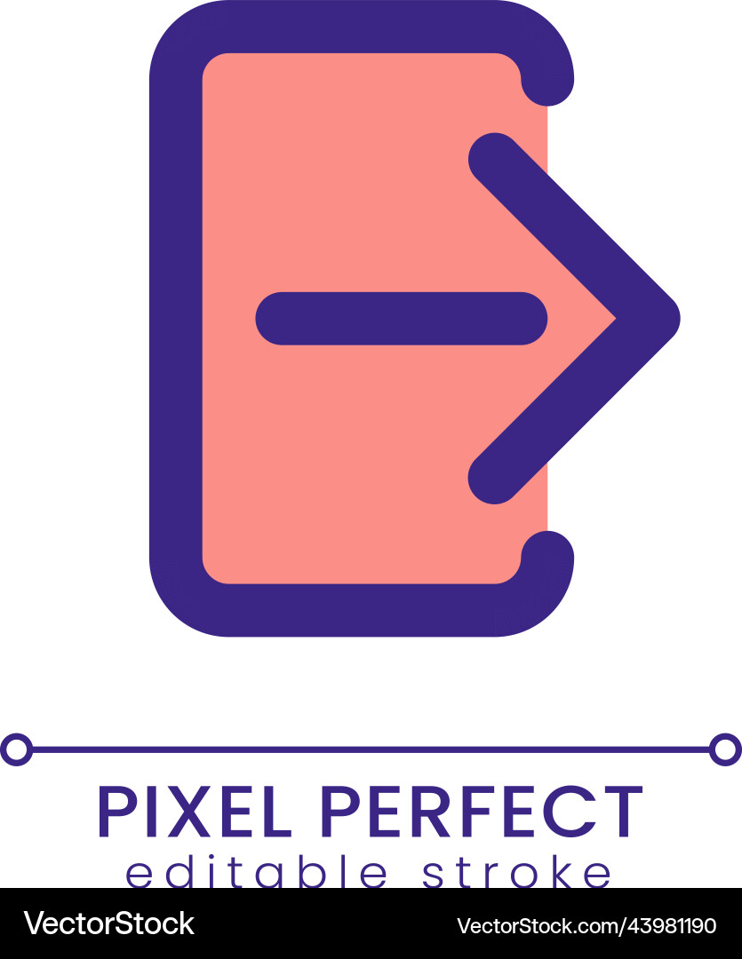 Logout pixel perfect rgb color ui icon Logout pixel perfect rgb color ui icon vector image