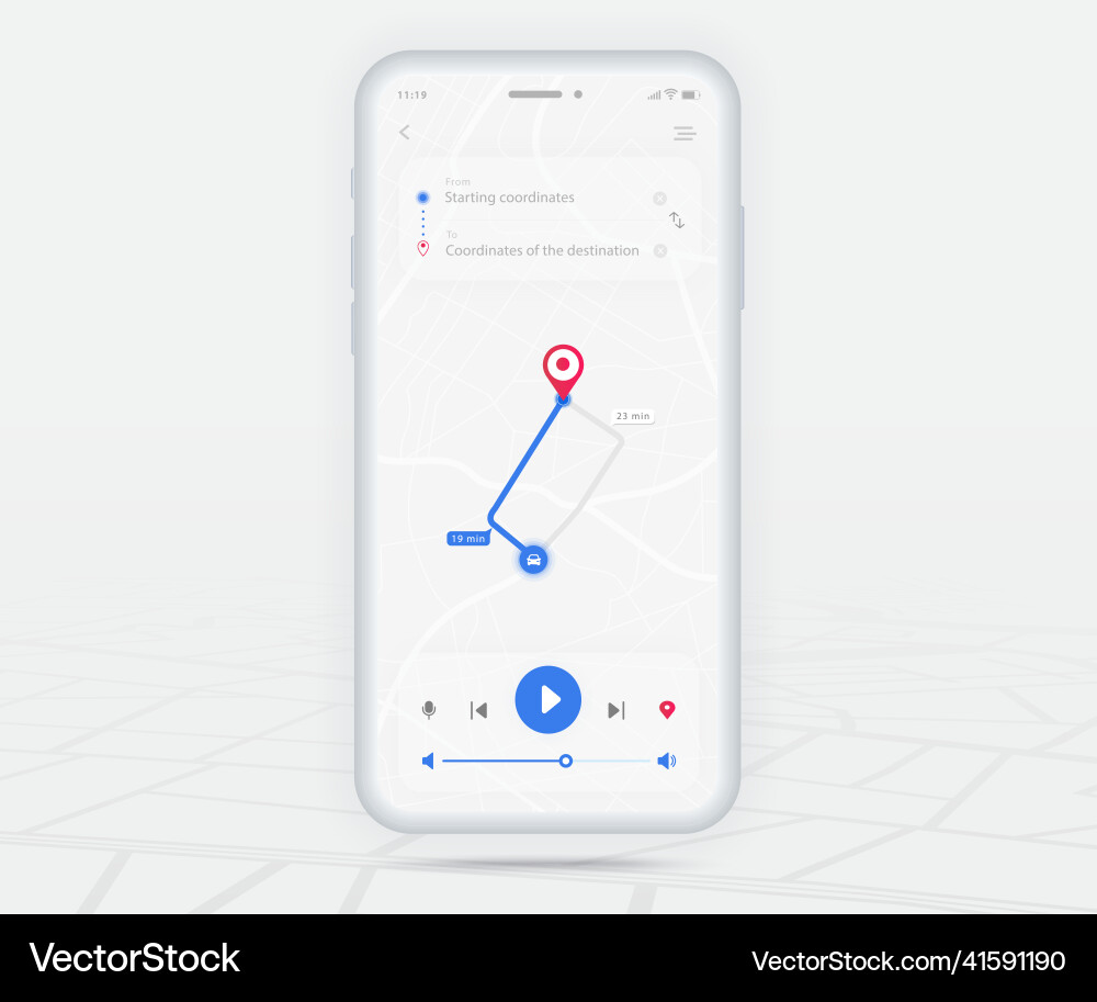 Map gps navigation app ux ui concept mobile Map gps navigation app ux ui concept mobile vector image