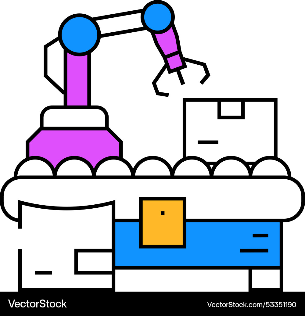 Parcel sorting autonomous delivery icon color Parcel sorting autonomous delivery icon color vector image
