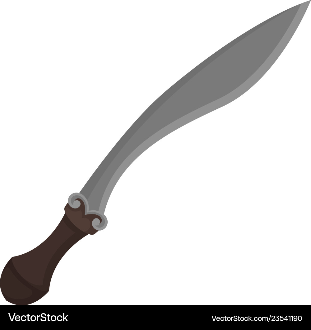Saber with sharp curved blade large sword Saber with sharp curved blade large sword vector image