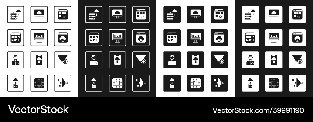 Set loading data window monitor with graph chart Set loading data window monitor with graph chart vector image