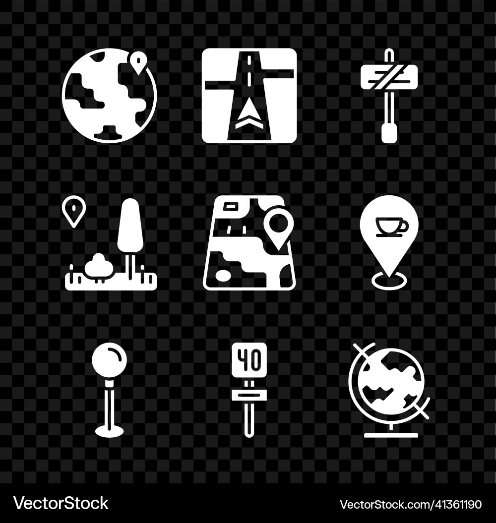 Set location on the globe gps device with map Set location on the globe gps device with map vector image