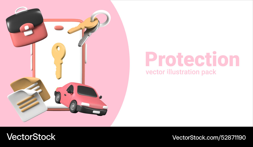 Set of 3d elements for digital security concepts Set of 3d elements for digital security concepts vector image