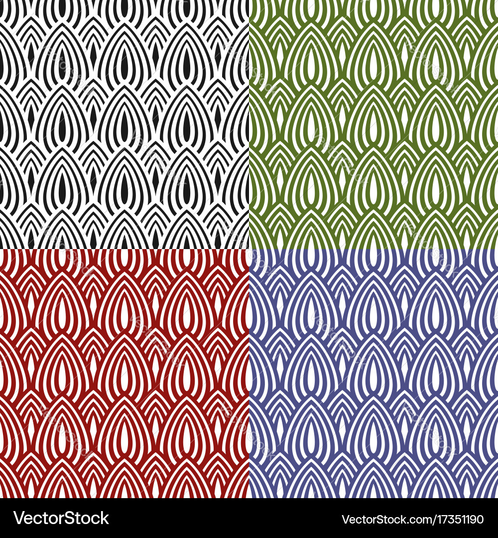 Set of abstract colored seamless patterns vector image