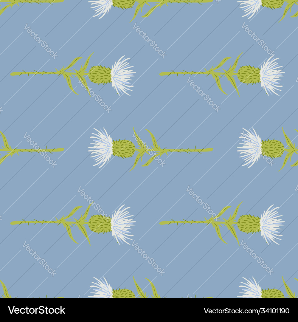 Simple doodle seamless pattern with burdock Simple doodle seamless pattern with burdock vector image