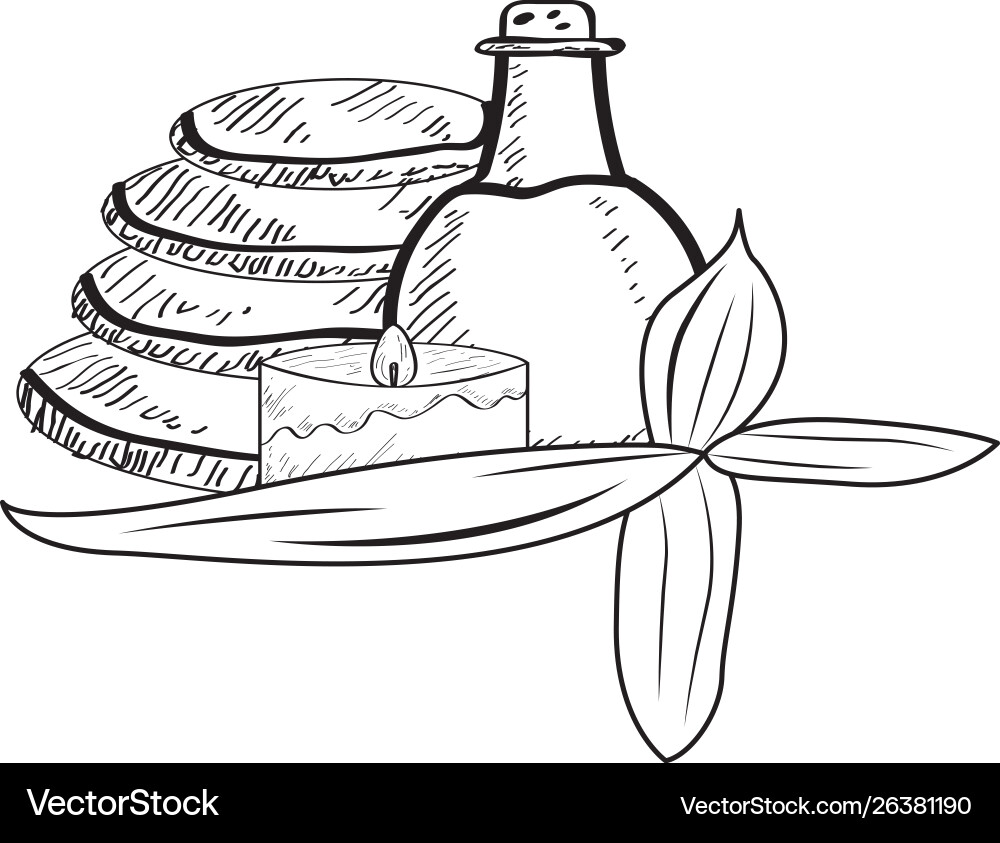 Sketch spa objects Vector Image