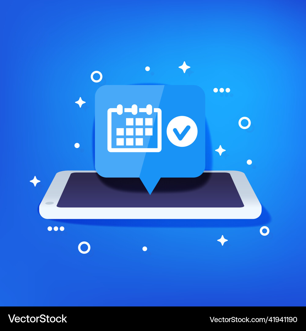Smartphone Calendar & Scheduling App Vector Image