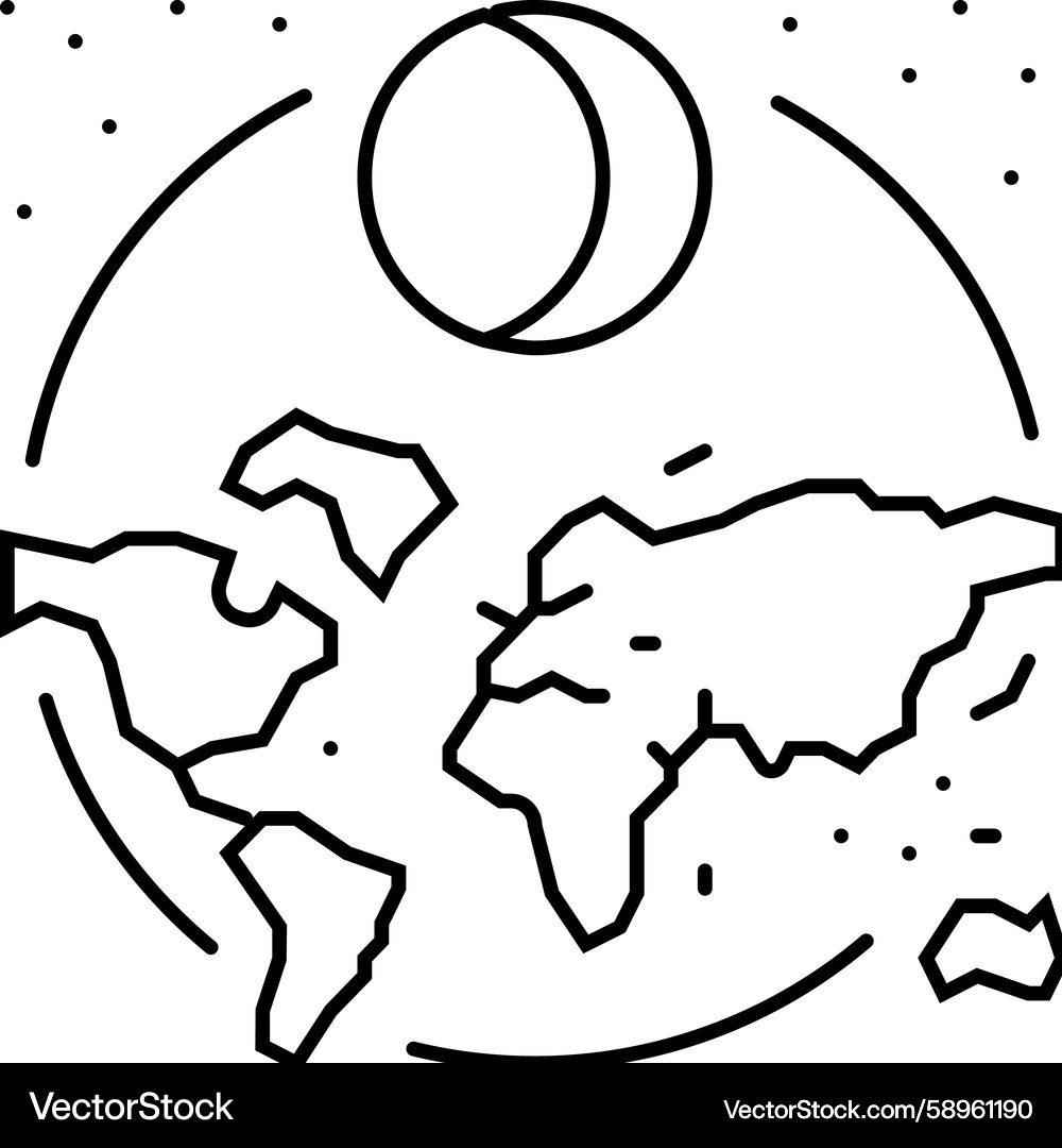 Solar Eclipse Navigation Icon Vector Image