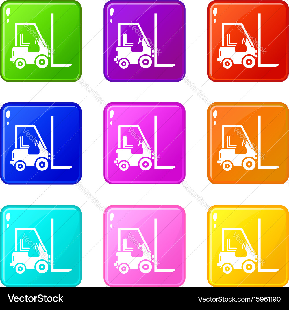 Stacker loader set 9 vector image