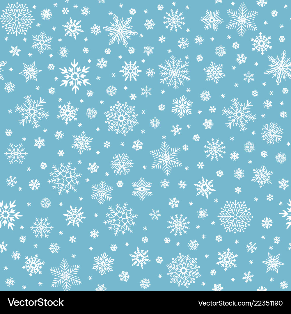 Winter Snowflake Pattern - Seamless vector image