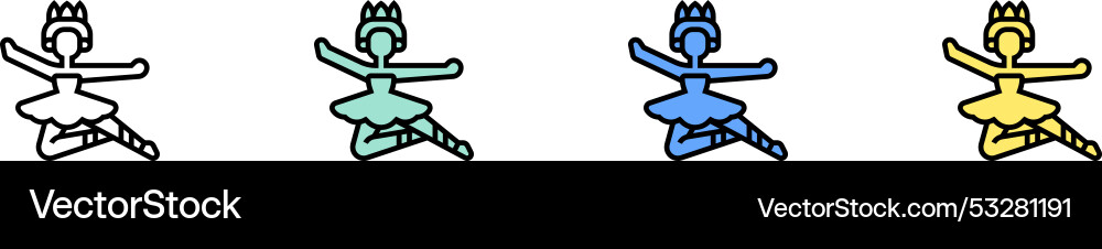 Ballet icon outline green blue and yellow style Ballet icon outline green blue and yellow style vector image