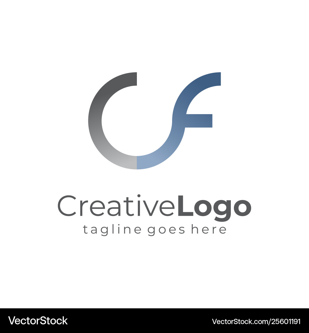 Circular Initial Logo - CF vector image