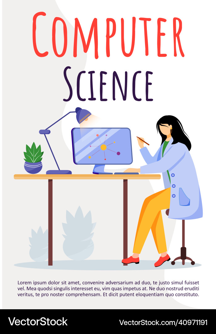 Computer science poster template scientist using Computer science poster template scientist using Vector Image
