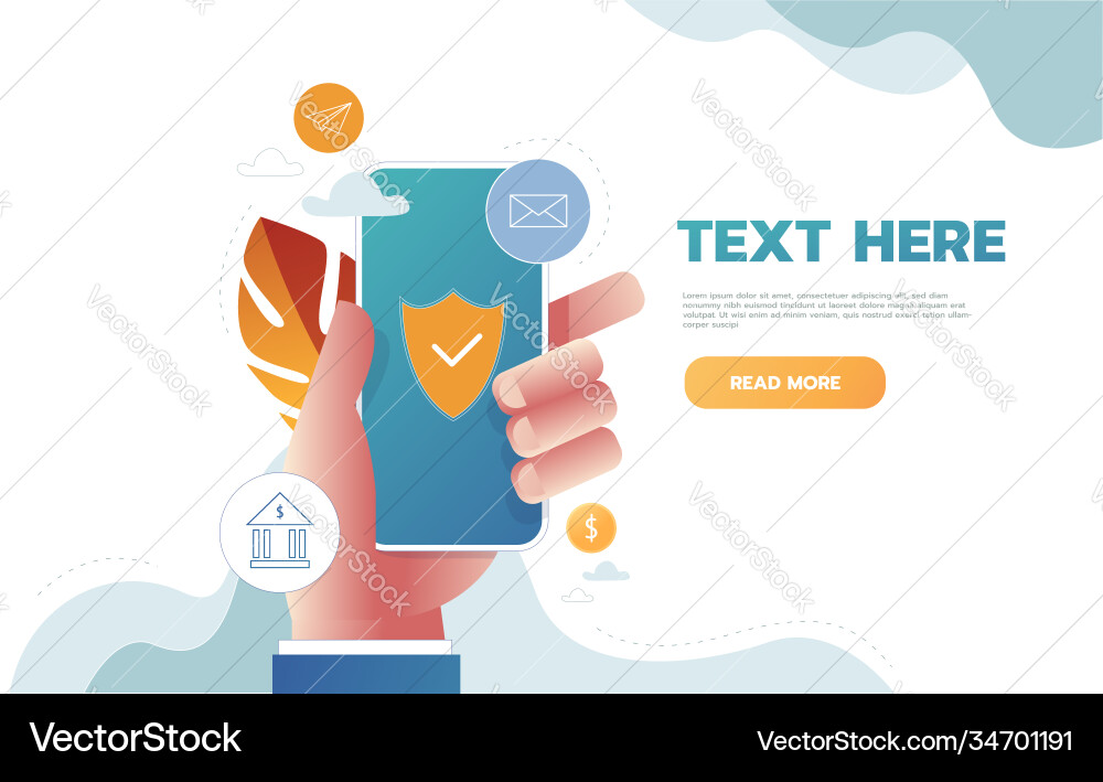 Concept data protection internet security for web Concept data protection internet security for web vector image
