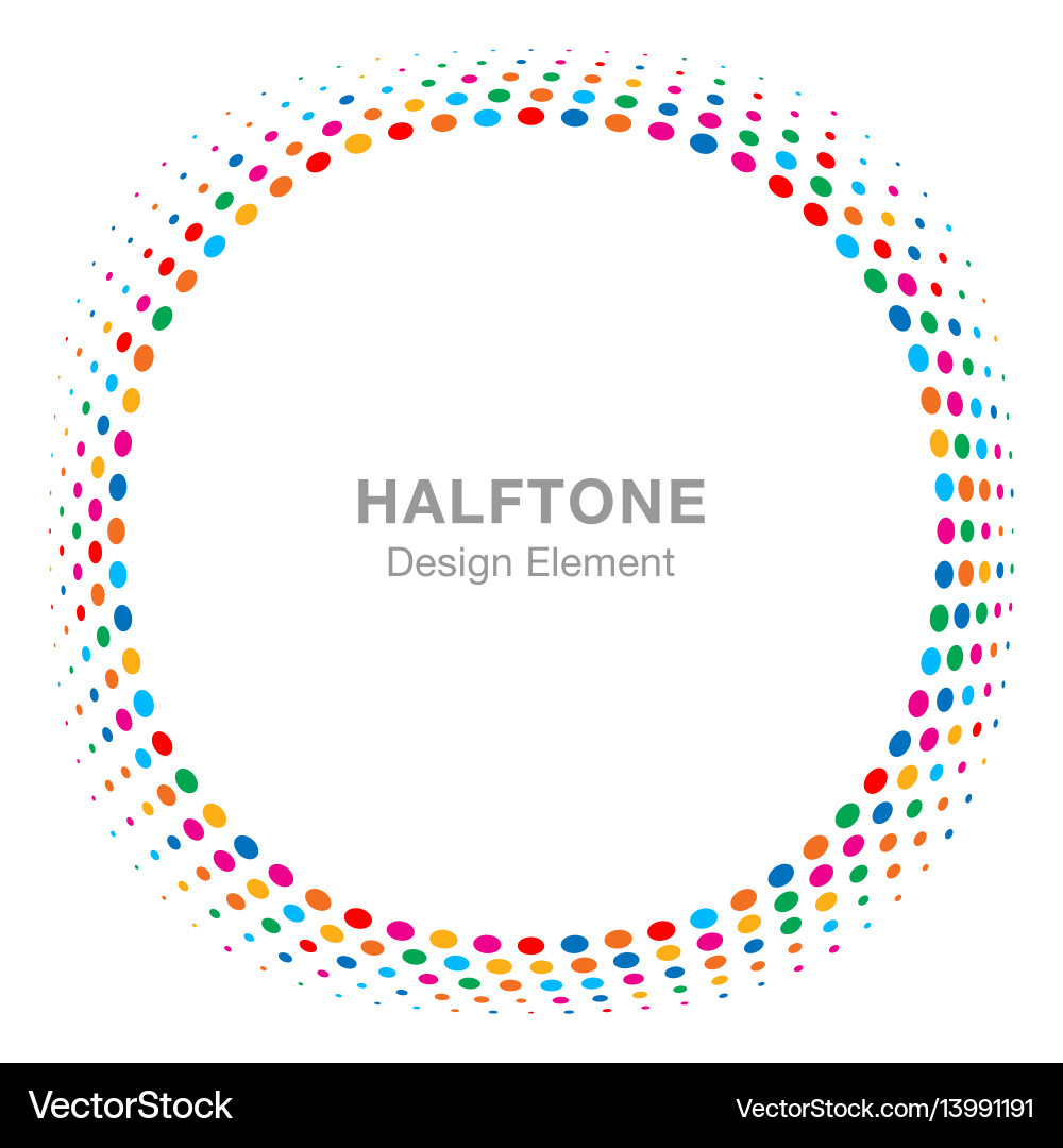Convex Distorted Halftone Circle vector image