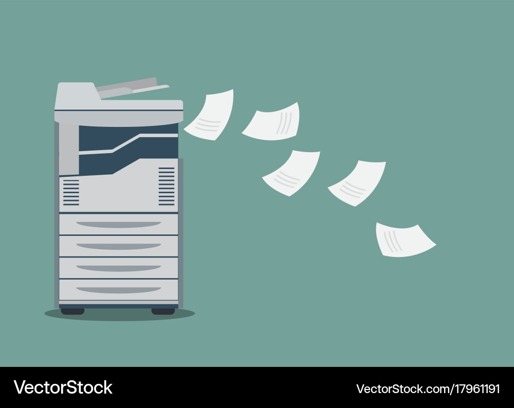 Copier Printer with Paper Stack vector image