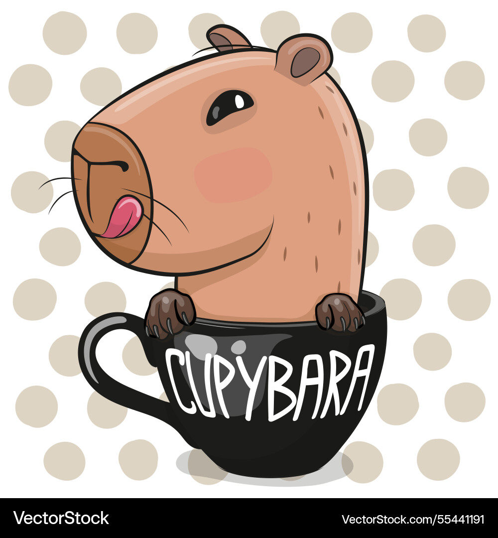Cute Capybara in a Cup Royalty Free Vector Image