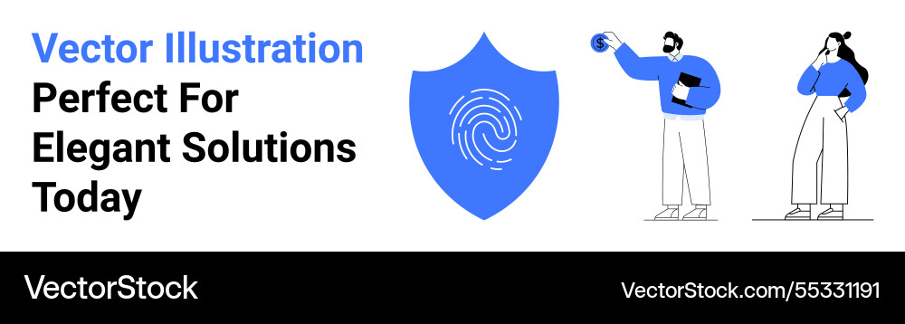Digital security concept with a fingerprint shield Digital security concept with a fingerprint shield vector image