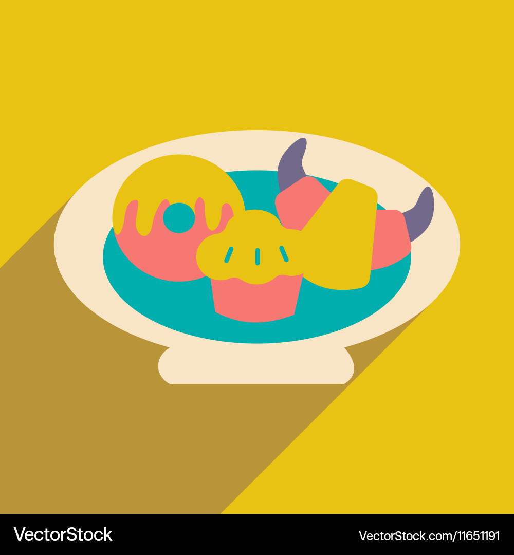 Flat with shadow icon and mobile application Vector Image