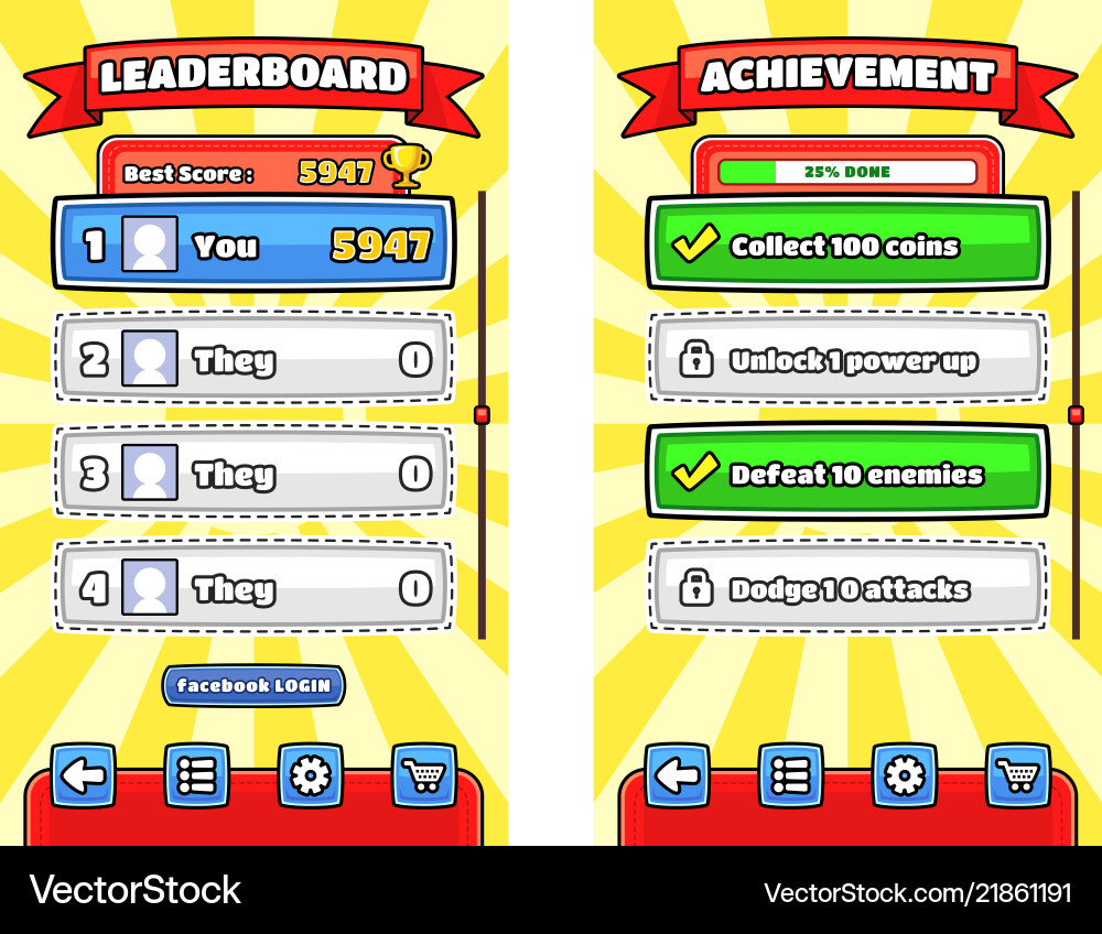 Game user interface templates vector image