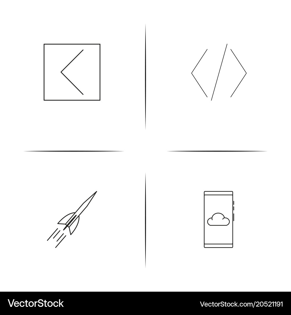 Internet of things simple linear icons set vector image