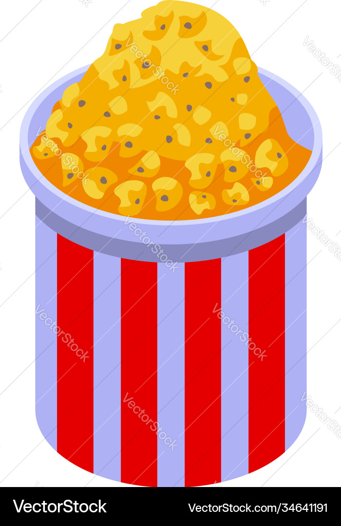 Kino Popcorn Eimer Ikone isometrische Stil Kino Popcorn Eimer Ikone isometrische Stil vektorbild