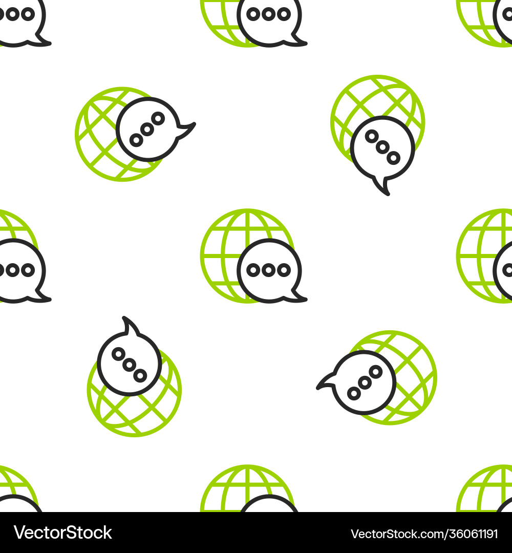 Line world map made from speech bubble icon Line world map made from speech bubble icon vector image
