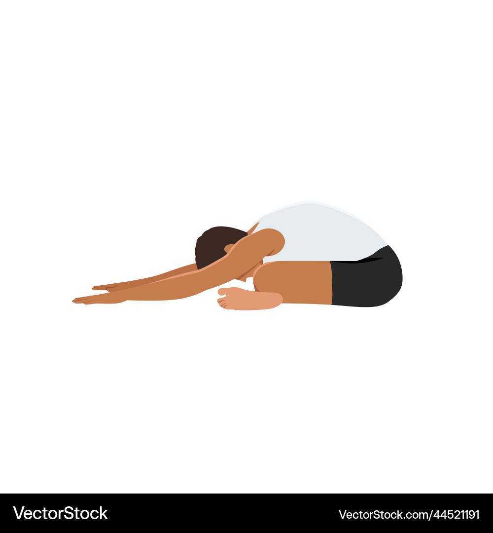 Man doing firelog pose leaning forward practice Man doing firelog pose leaning forward practice vector image