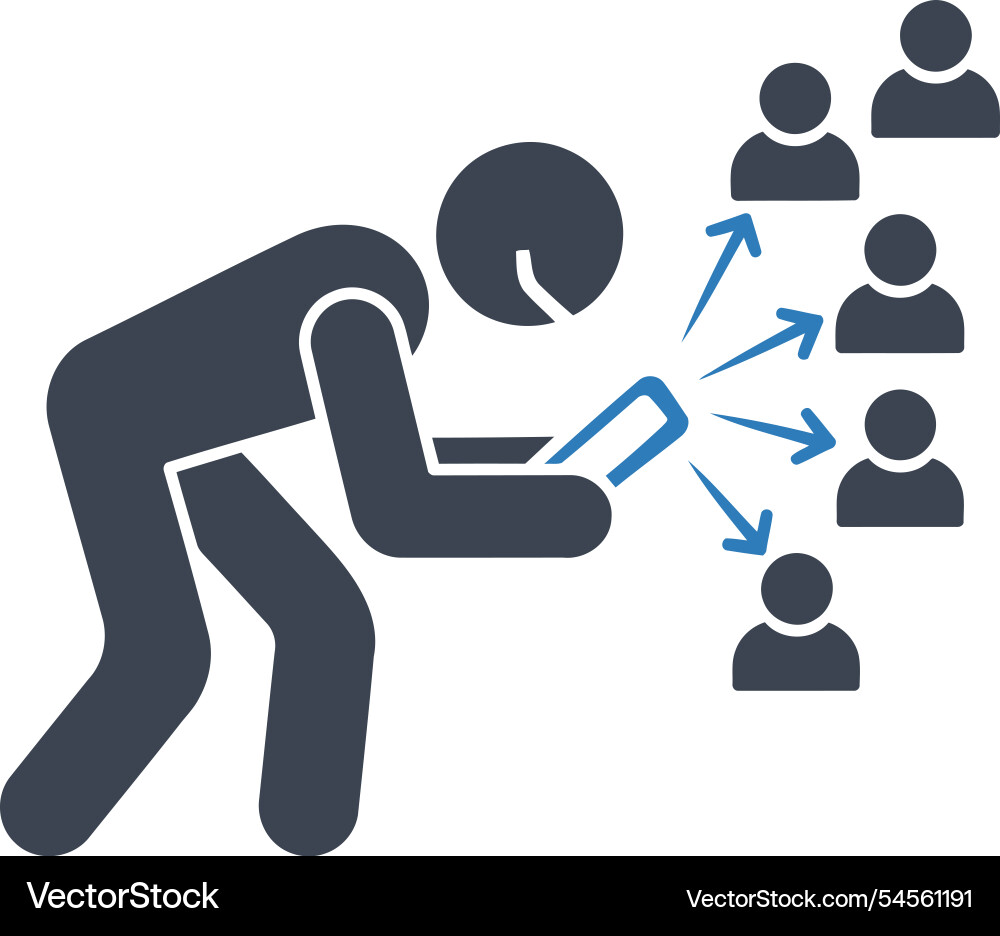 Messaging group network icon on white background Vector Image