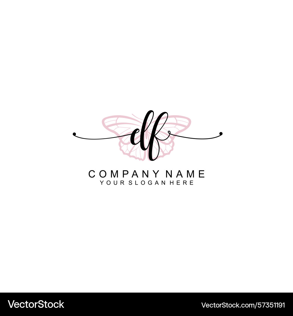 Minimalist handwritten df initial logos with soft Minimalist handwritten df initial logos with soft vector image