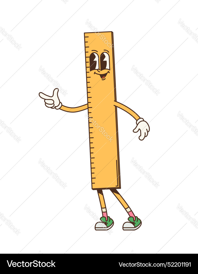 Retro Groovy Ruler Character vector image