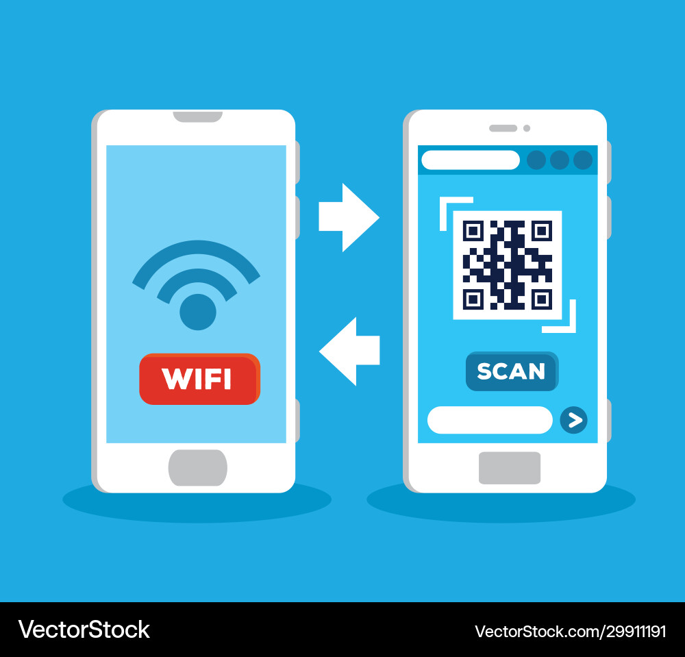 Scan qr code with smartphones vector image