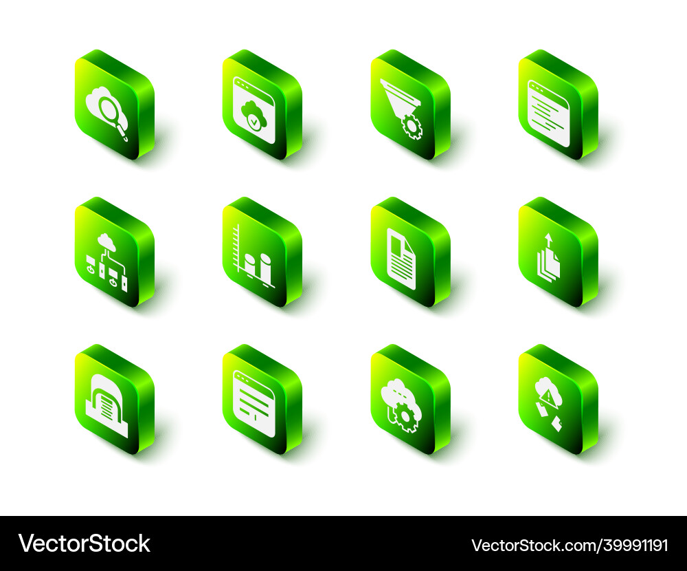 Set cloud technology data transfer filter setting Set cloud technology data transfer filter setting vector image