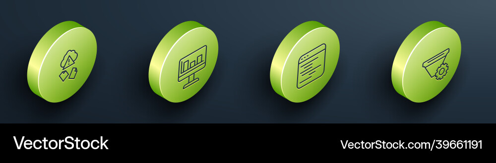 Set isometric line cloud hacking monitor Set isometric line cloud hacking monitor vector image