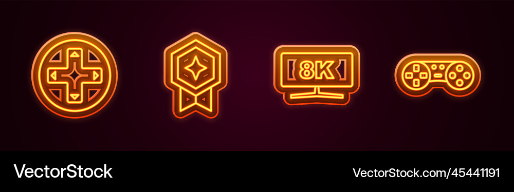 Set line game controller or joystick rating Set line game controller or joystick rating vector image