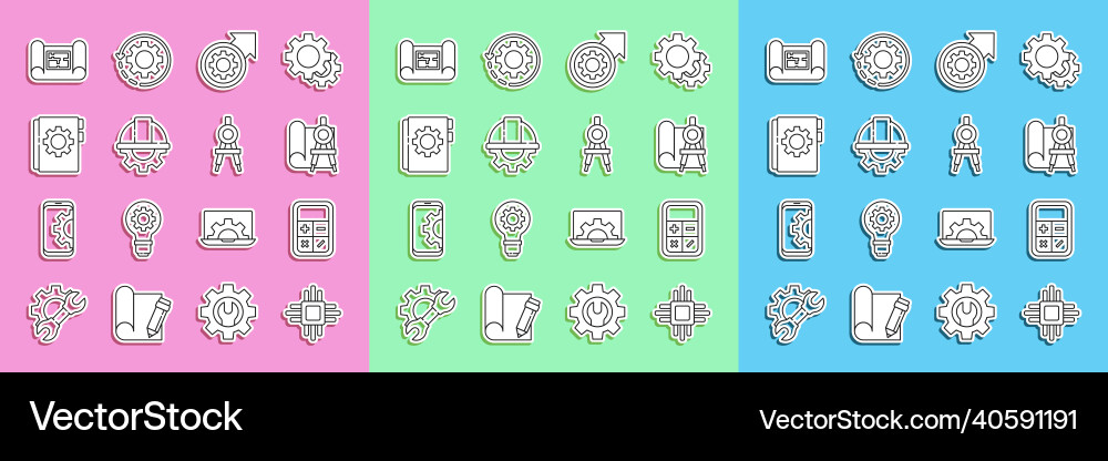 Set line processor with microcircuits cpu vector image