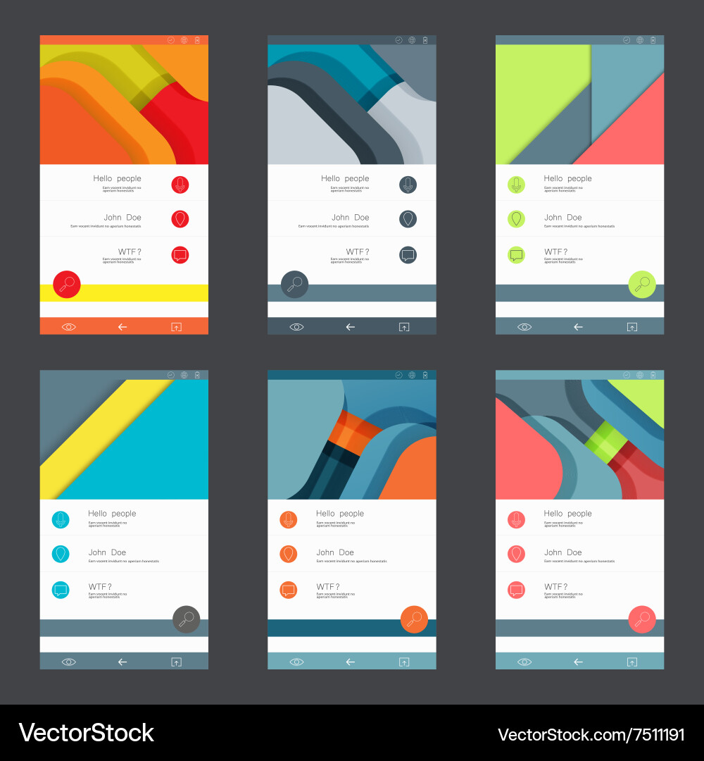 Set of user interface templates to-date design vector image