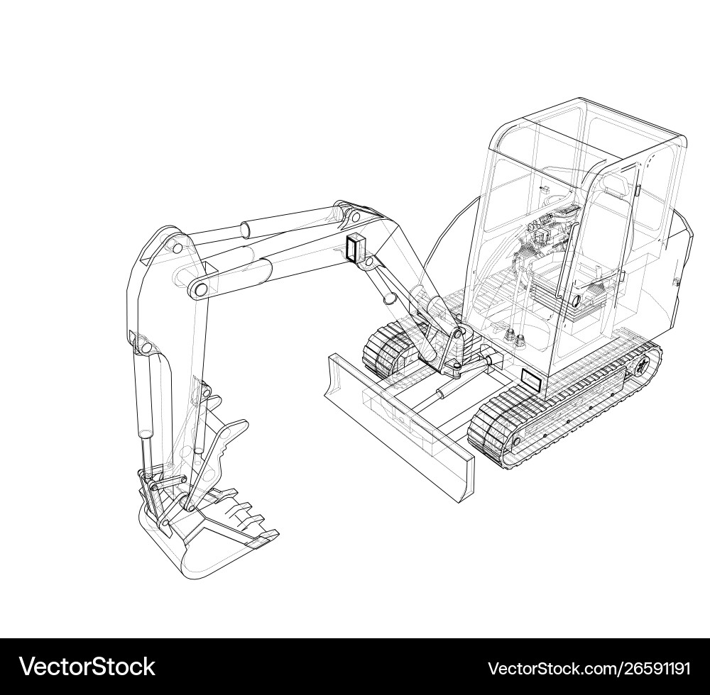Sketch small treactor with actor Vector Image
