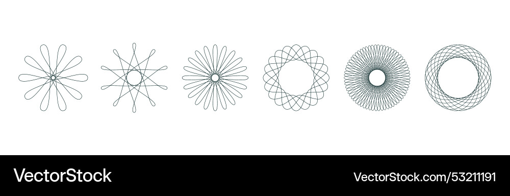 Spirograph graphic shape different geometric Vector Image