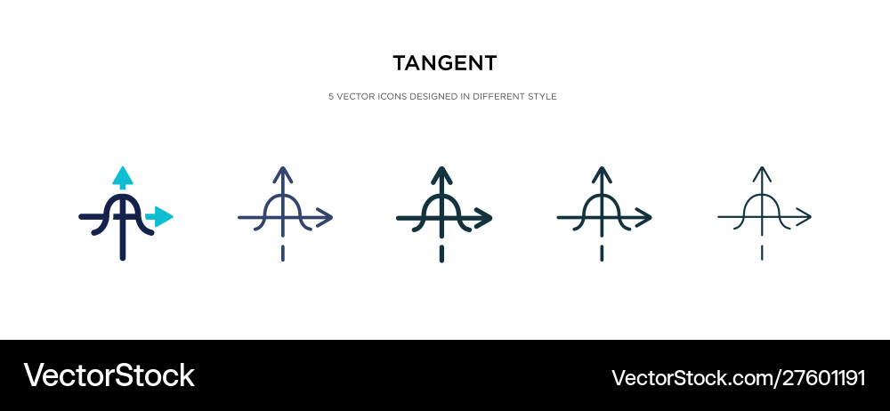 Tangent icon in different style two colored Vector Image