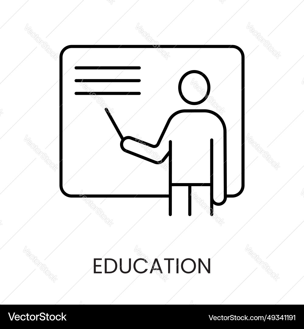 Training man with a pointer standing vector image