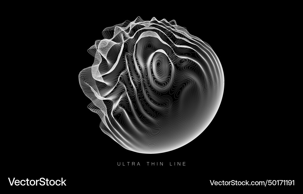 Ultra thin line fluid geometry dynamic Ultra thin line fluid geometry dynamic Vector Image