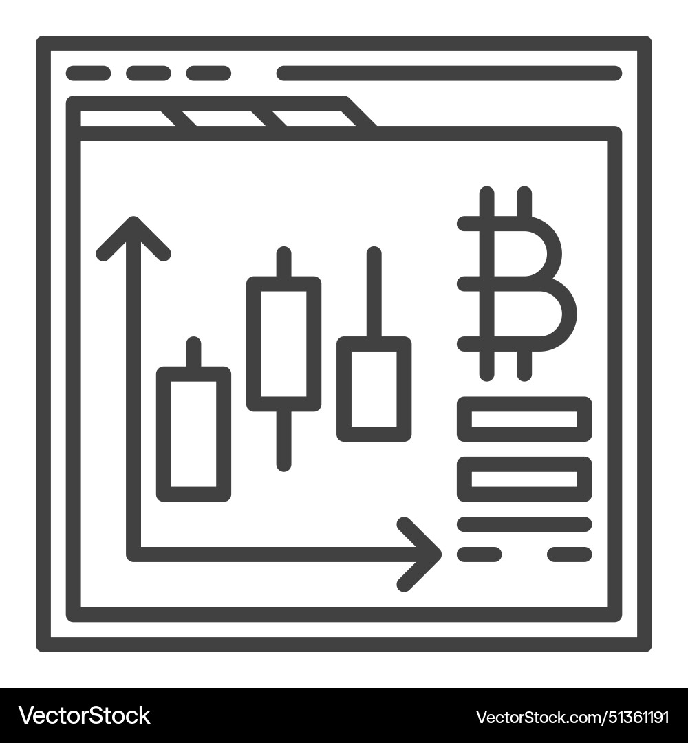 Web browser with bitcoin trading cryptocurrency Vector Image