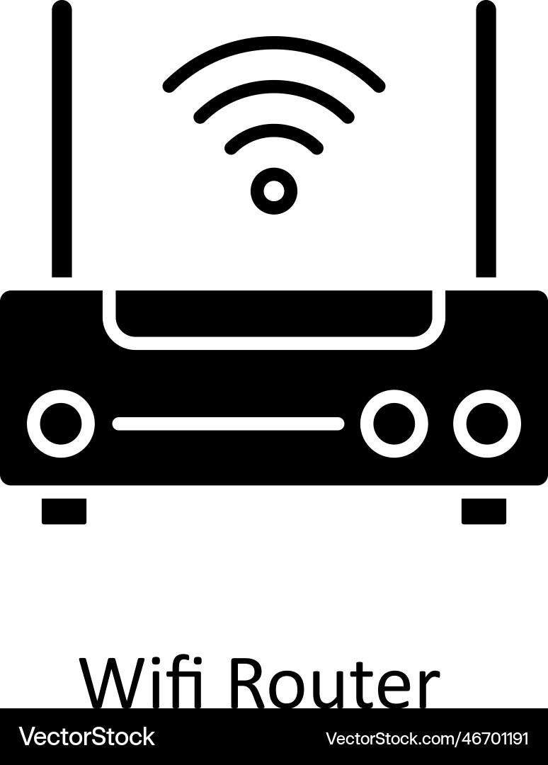 Wifi router solid icons simple stock il vector image
