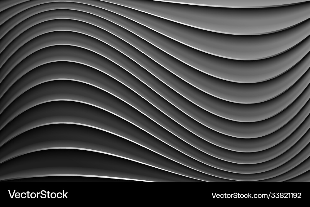 Black background with wavy pattern vector image